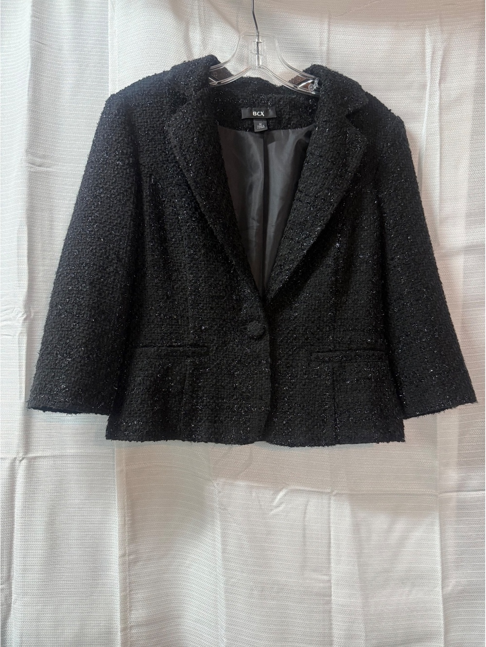 BCX Women's Black Textured Blazer Jacket Size M